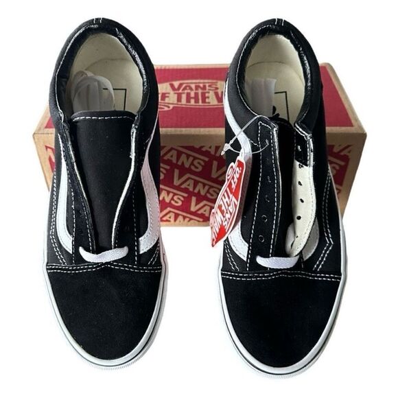 Vans Black and White Slip-On Sneakers Old Skool Black White Women 5.5 Men 4.0 - Picture 3 of 9